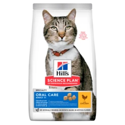 Hills Science Plan Feline Adult Oral Care Trockenfutter Mit Huhn 1,5 Kg Trockenfutter Für Katzen