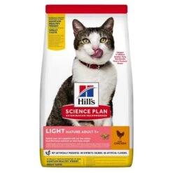 Hills Science Plan Feline Mature Adult/Senior 7+ Light Trockenfutter Mit Huhn 6 X 1,5 Kg Trockenfutter Für Katzen